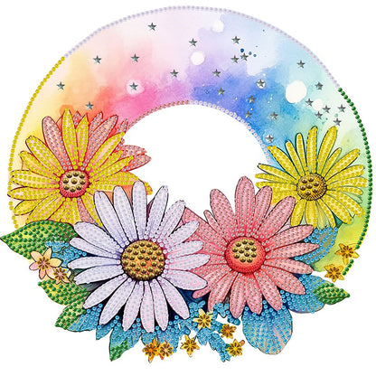 Rainbow Flowers - Special Shaped Drill Diamond Painting 30*30CM