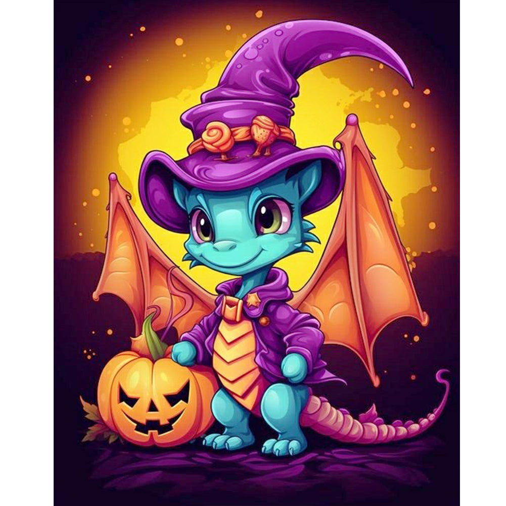 Halloween Winged Dragon - Full Round Drill Diamond Painting 40*40CM