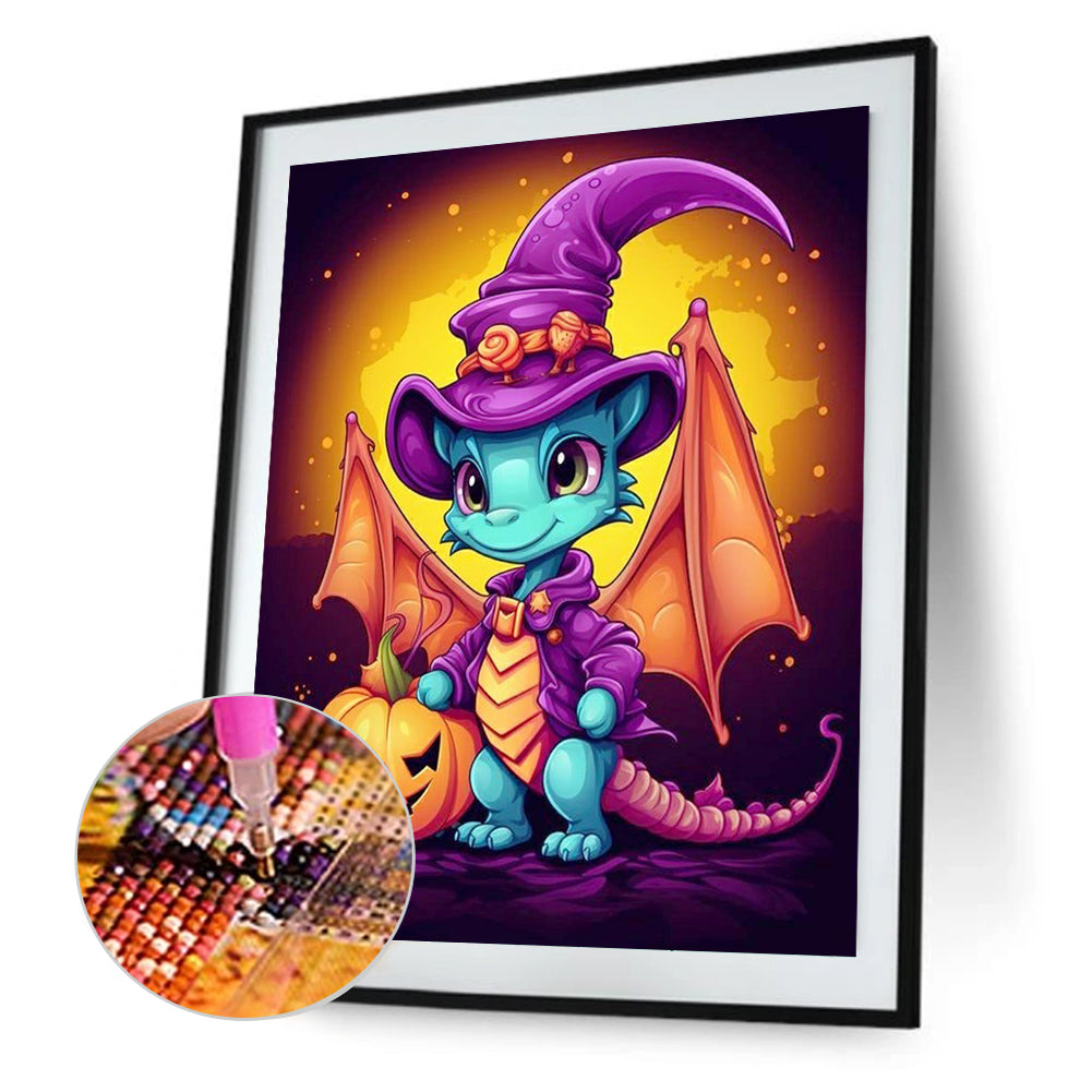 Halloween Winged Dragon - Full Round Drill Diamond Painting 40*40CM