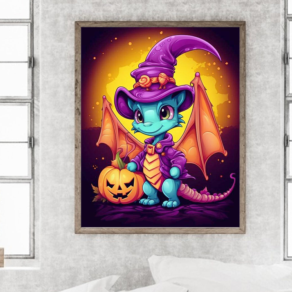 Halloween Winged Dragon - Full Round Drill Diamond Painting 40*40CM