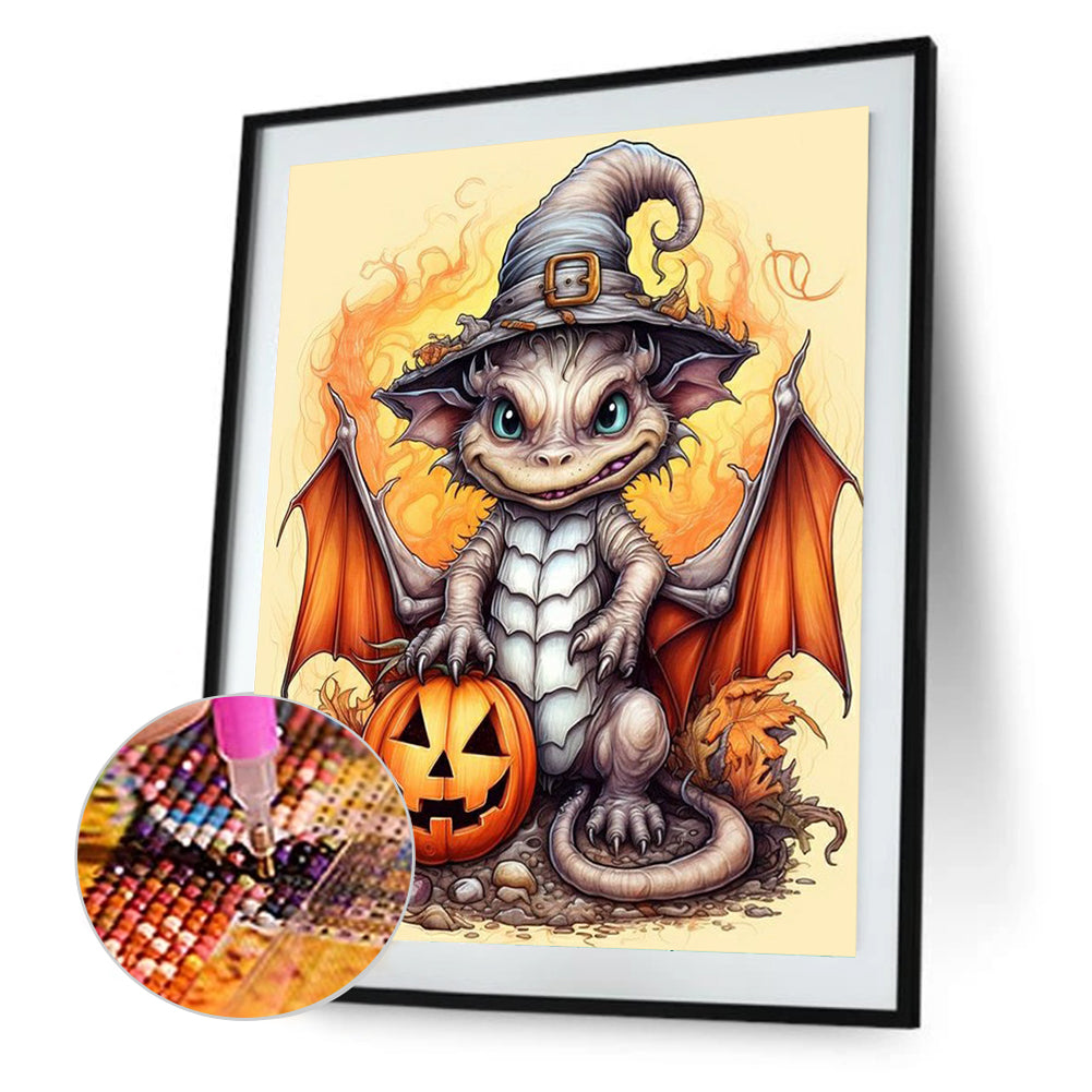 Halloween Winged Dragon - Full Round Drill Diamond Painting 40*40CM