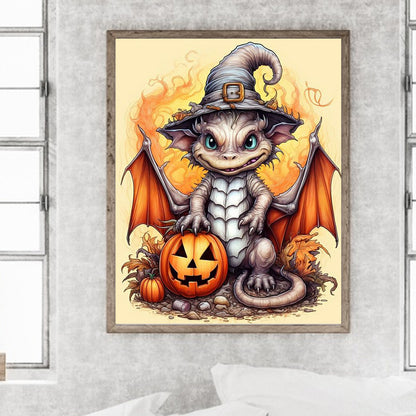 Halloween Winged Dragon - Full Round Drill Diamond Painting 40*40CM