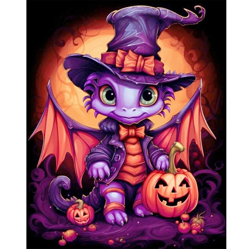 Halloween Winged Dragon - Full Round Drill Diamond Painting 40*40CM