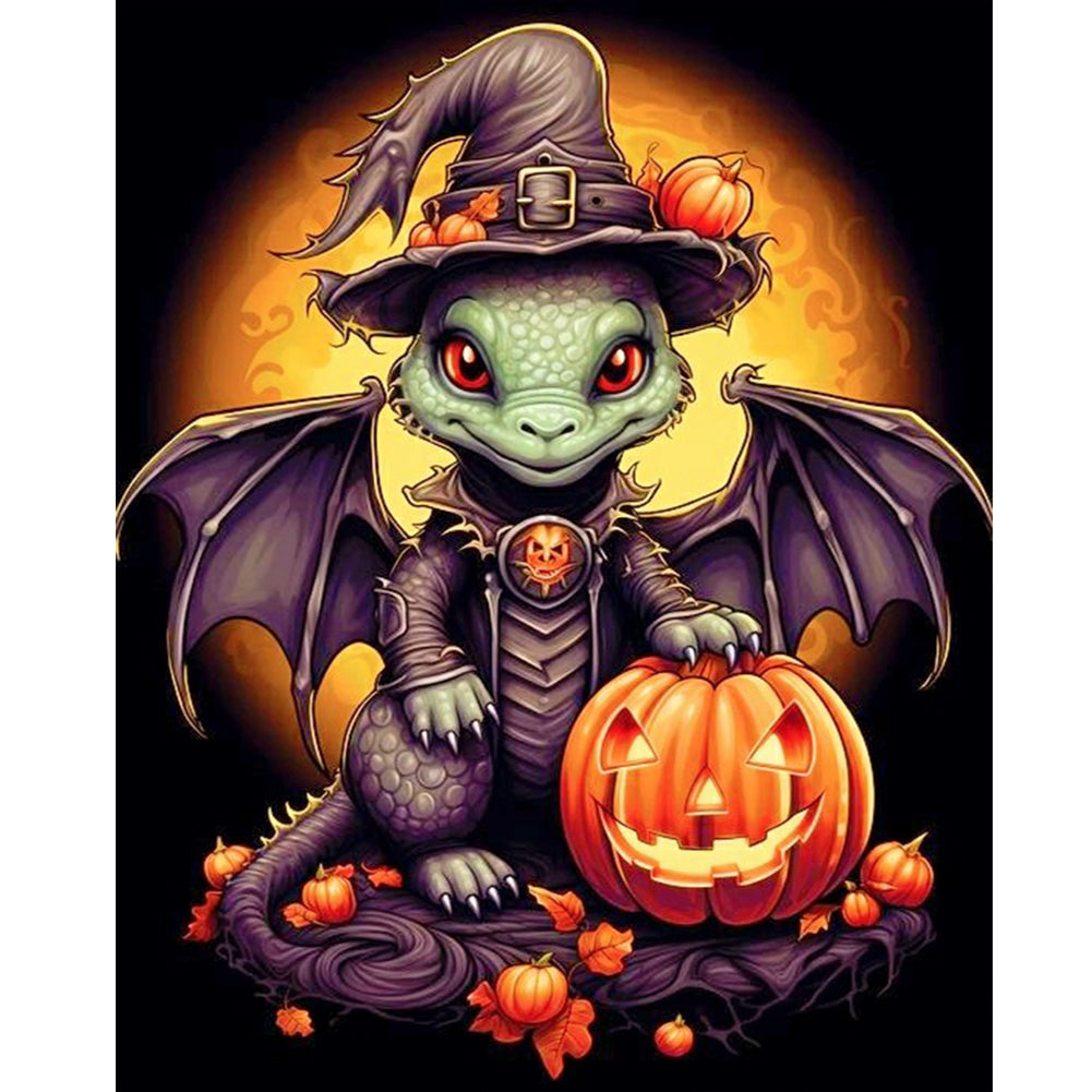 Halloween Winged Dragon - Full Round Drill Diamond Painting 40*40CM