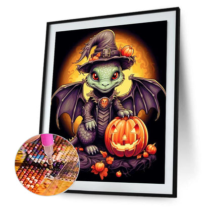 Halloween Winged Dragon - Full Round Drill Diamond Painting 40*40CM