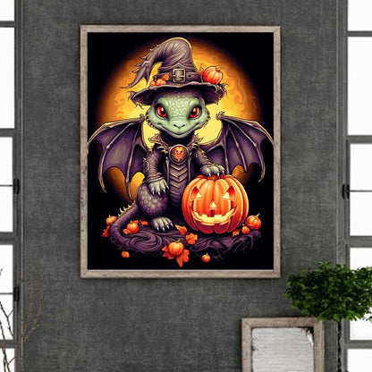 Halloween Winged Dragon - Full Round Drill Diamond Painting 40*40CM