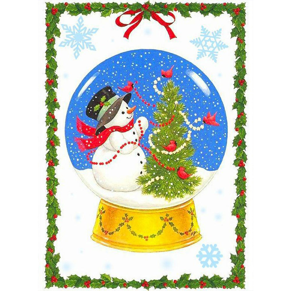 Christmas Planet Snowman - Full Round Drill Diamond Painting 45*60CM