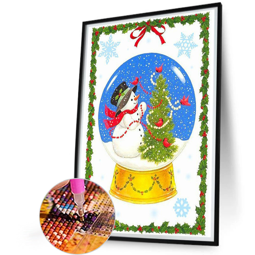 Christmas Planet Snowman - Full Round Drill Diamond Painting 45*60CM