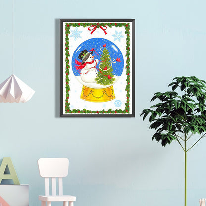 Christmas Planet Snowman - Full Round Drill Diamond Painting 45*60CM