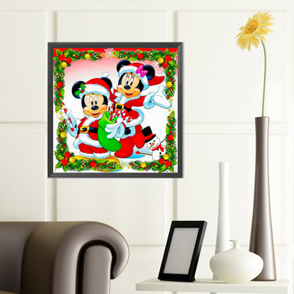 Mickey And Minnie At Christmas - Full Round Drill Diamond Painting 40*40CM