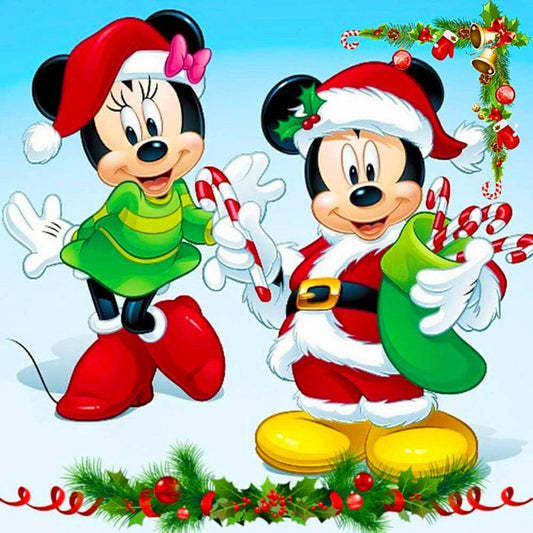 Christmas Mickey And Minnie - Full Round Drill Diamond Painting 40*40CM