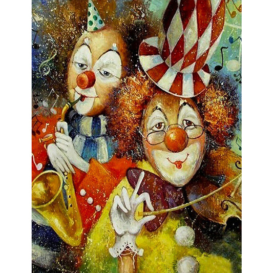 Two Clowns - Full Round Drill Diamond Painting 50*60CM