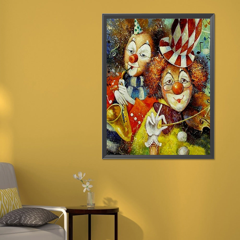 Two Clowns - Full Round Drill Diamond Painting 50*60CM