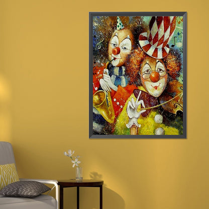 Two Clowns - Full Round Drill Diamond Painting 50*60CM