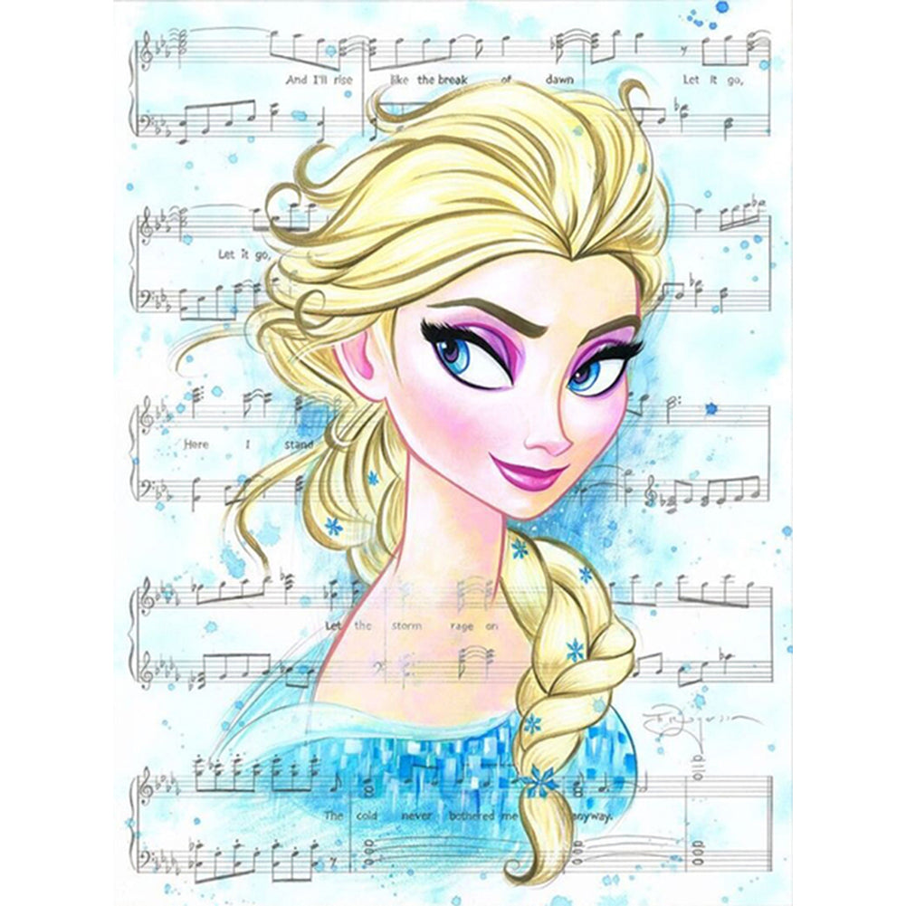Disney-Princess Elsa Sheet Music - 11CT Stamped Cross Stitch 50*65CM
