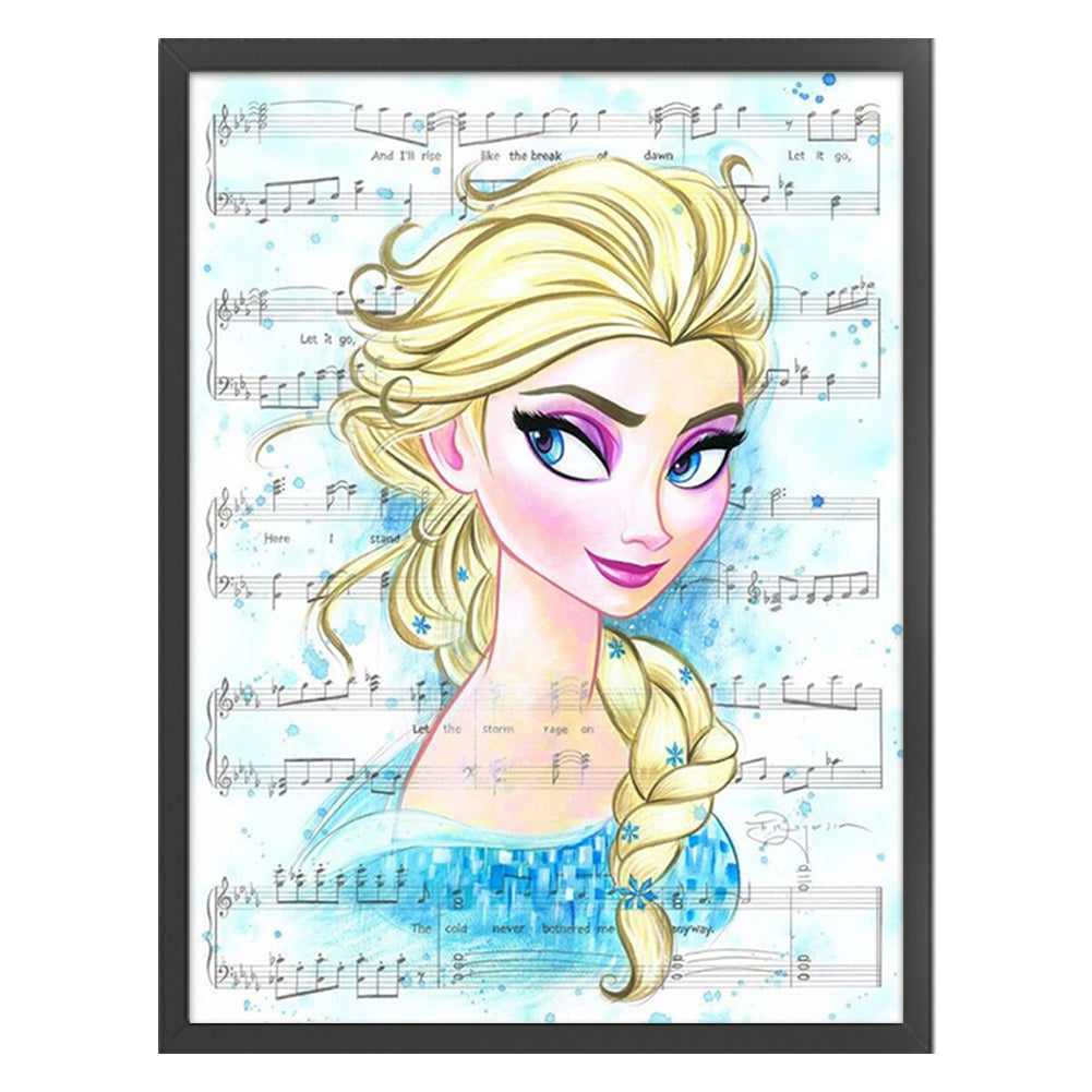 Disney-Princess Elsa Sheet Music - 11CT Stamped Cross Stitch 50*65CM