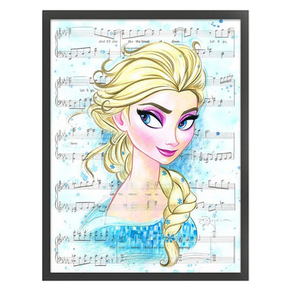 Disney-Princess Elsa Sheet Music - 11CT Stamped Cross Stitch 50*65CM
