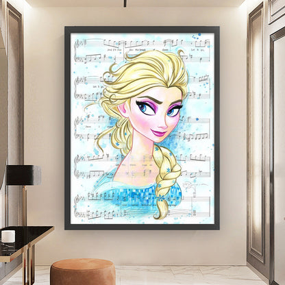 Disney-Princess Elsa Sheet Music - 11CT Stamped Cross Stitch 50*65CM