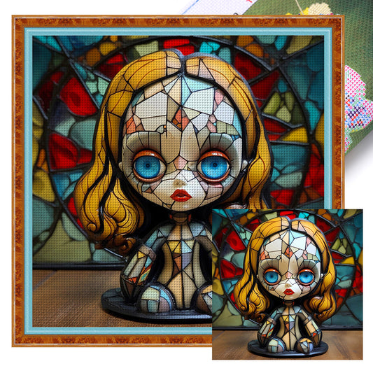 Big-Eyed Doll - 11CT Stamped Cross Stitch 40*40CM