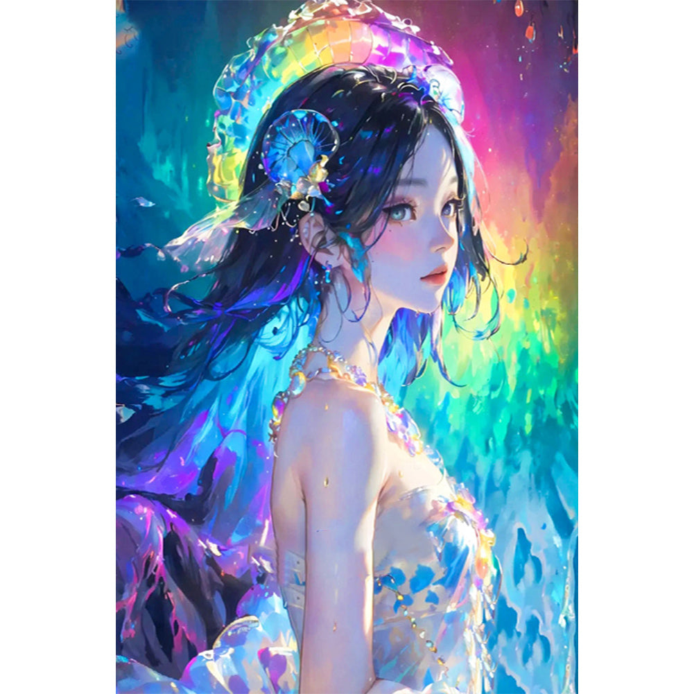 Jellyfish Girl - Full Round AB Drill Diamond Painting 40*60CM