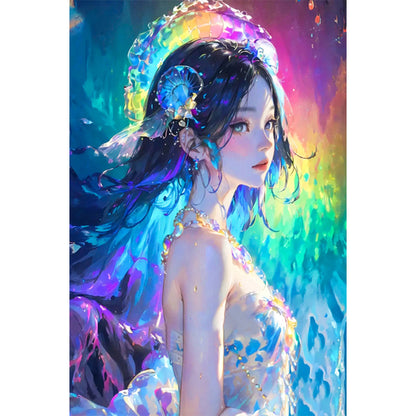 Jellyfish Girl - Full Round AB Drill Diamond Painting 40*60CM