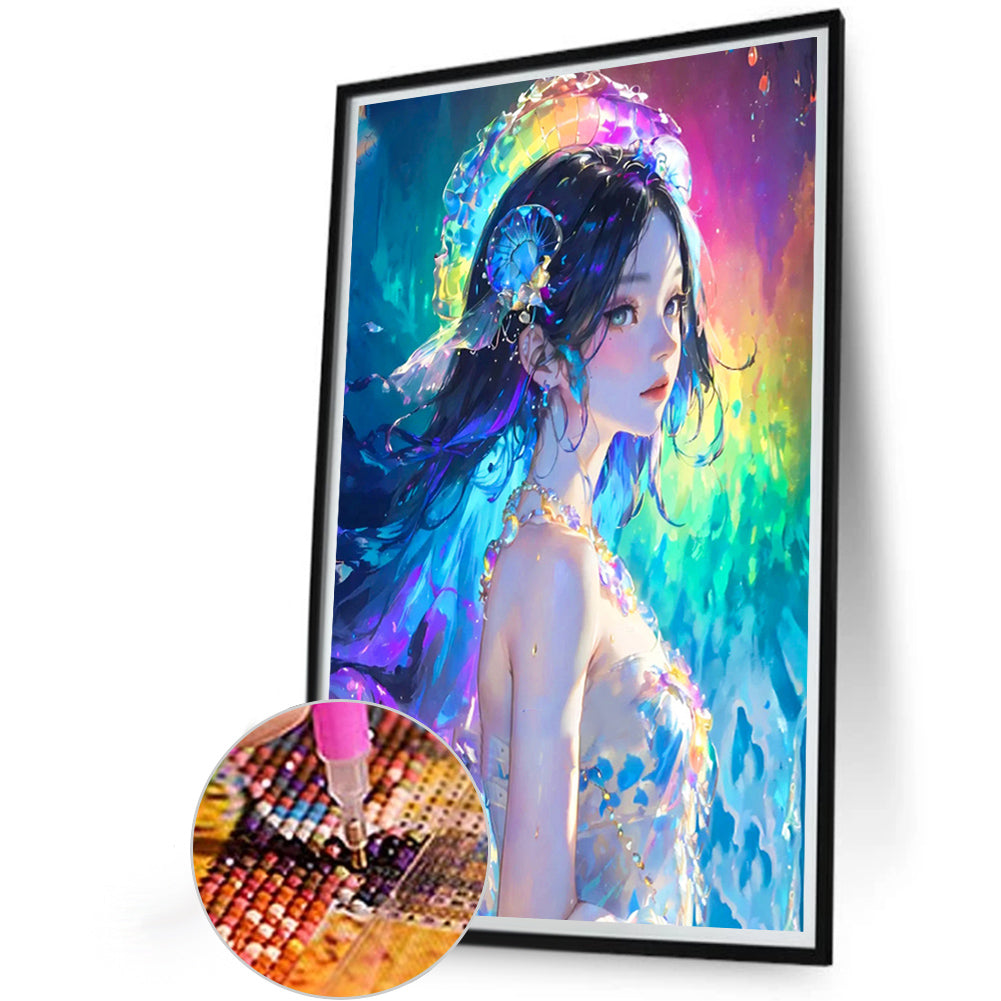 Jellyfish Girl - Full Round AB Drill Diamond Painting 40*60CM