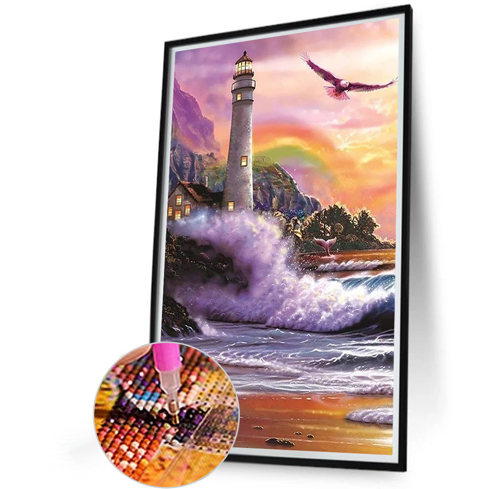 Seaside Lighthouse - Full Round Drill Diamond Painting 40*60CM