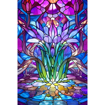 Lotus Glass Painting - Full Round Drill Diamond Painting 40*60CM