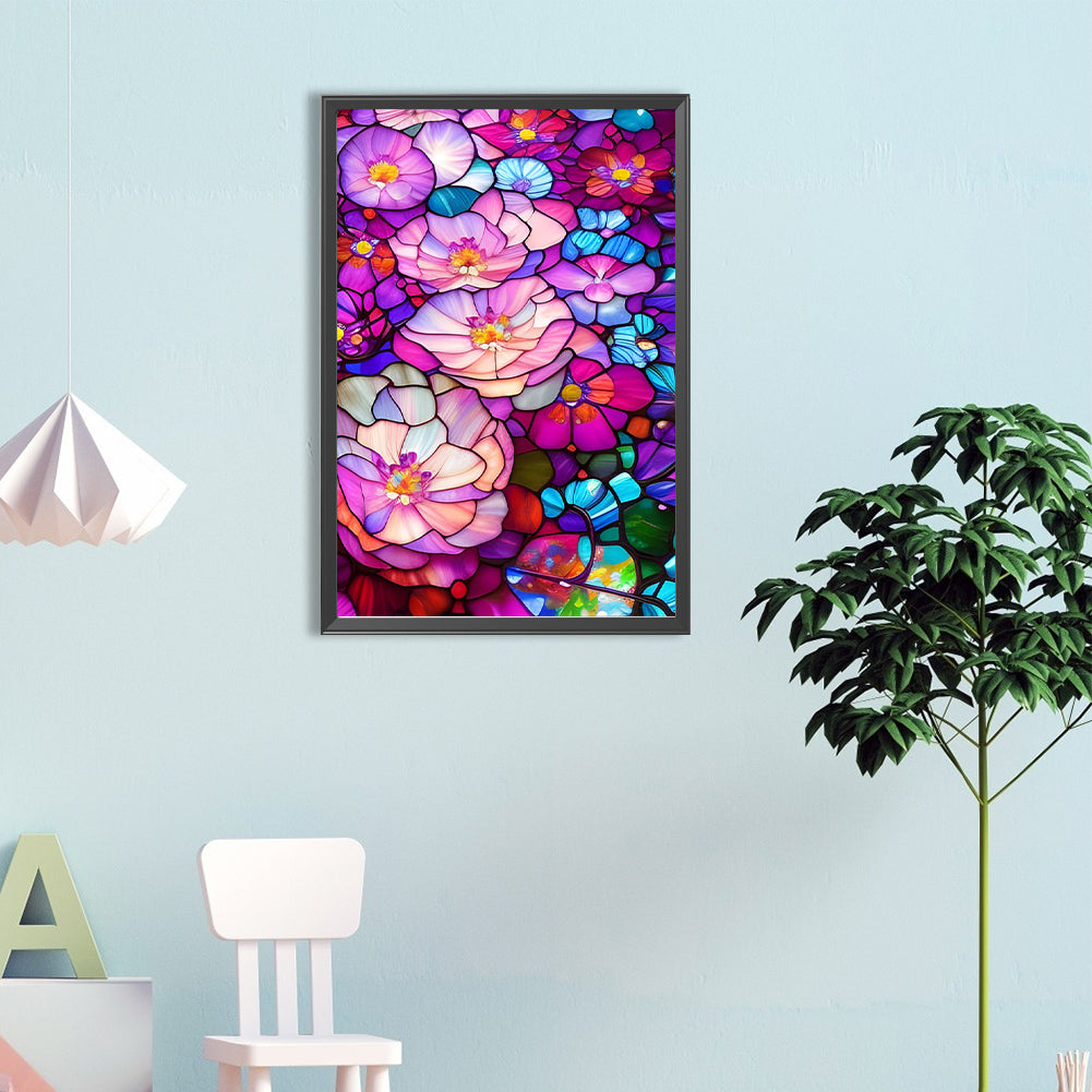 Lotus Glass Painting - Full Round Drill Diamond Painting 40*60CM