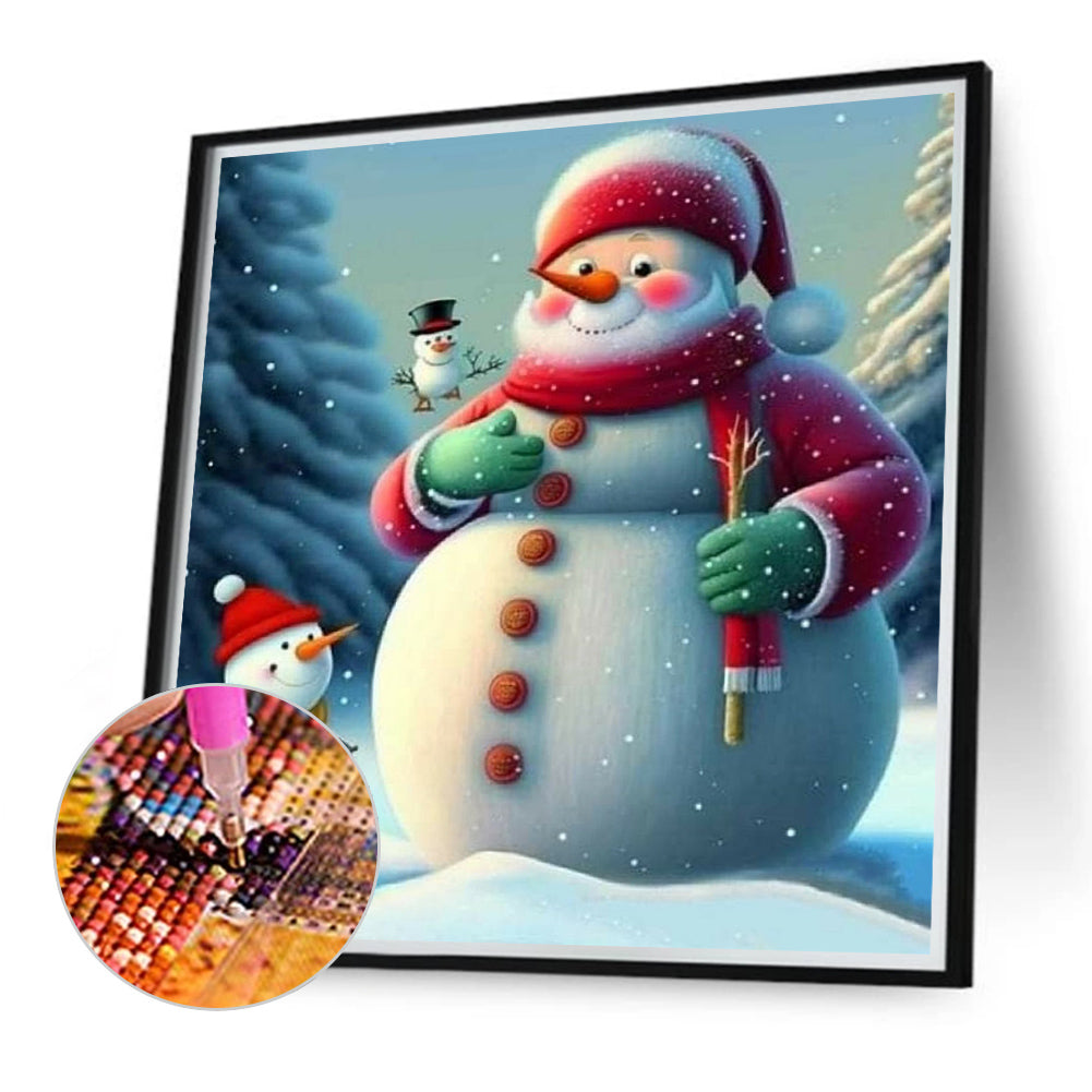 Snowman - Full Round Drill Diamond Painting 40*40CM