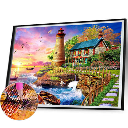 Countryside Mountains - Full Round Drill Diamond Painting 50*40CM