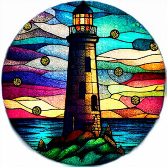 Colorful Nebula Lighthouse - Full Round Drill Diamond Painting 40*40CM