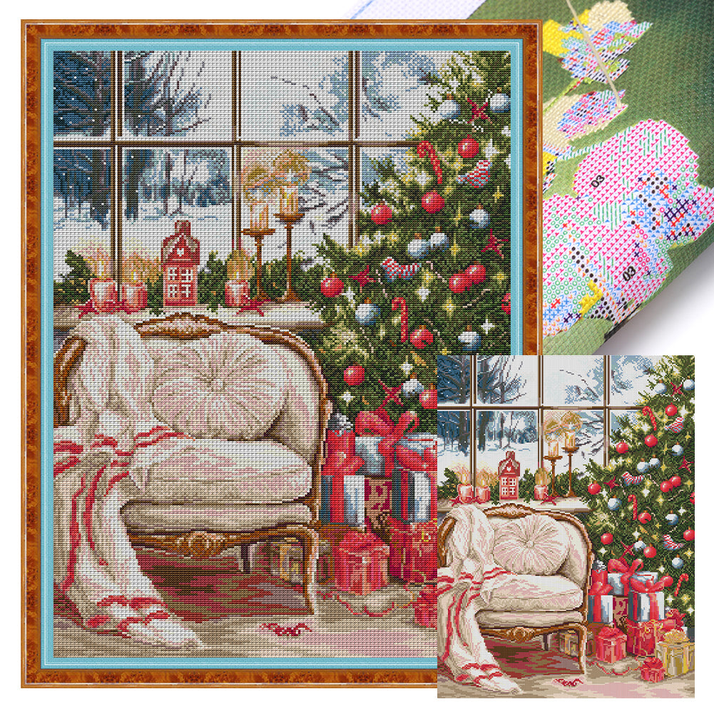 Decorate For Christmas - 14CT Stamped Cross Stitch 44*59CM(Joy Sunday)