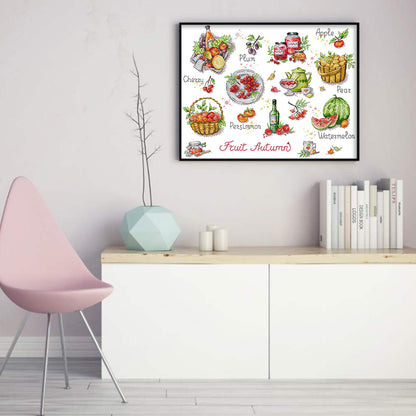 Autumn Fruits - 14CT Stamped Cross Stitch 51*43CM(Joy Sunday)