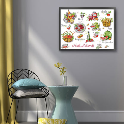 Autumn Fruits - 14CT Stamped Cross Stitch 51*43CM(Joy Sunday)