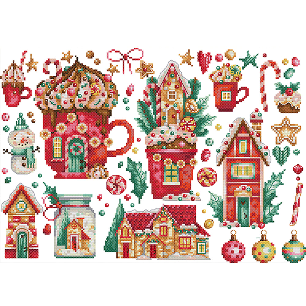 Celebrate Christmas - 14CT Stamped Cross Stitch 43*32CM(Joy Sunday)