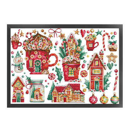 Celebrate Christmas - 14CT Stamped Cross Stitch 43*32CM(Joy Sunday)