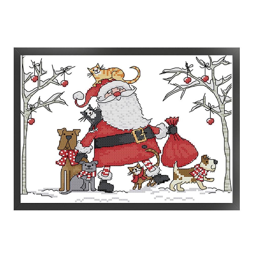 Santa Claus - 14CT Stamped Cross Stitch 29*22CM(Joy Sunday)