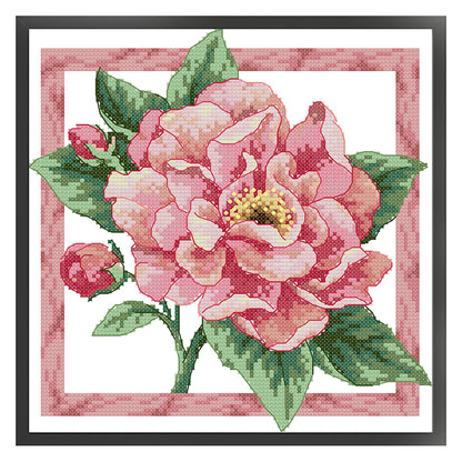 Peonies In Bloom - 14CT Stamped Cross Stitch 26*26CM(Joy Sunday)