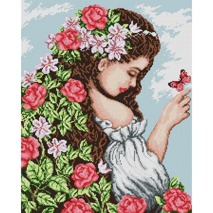 Daughter Of Spring - 14CT Stamped Cross Stitch 41*52CM(Joy Sunday)