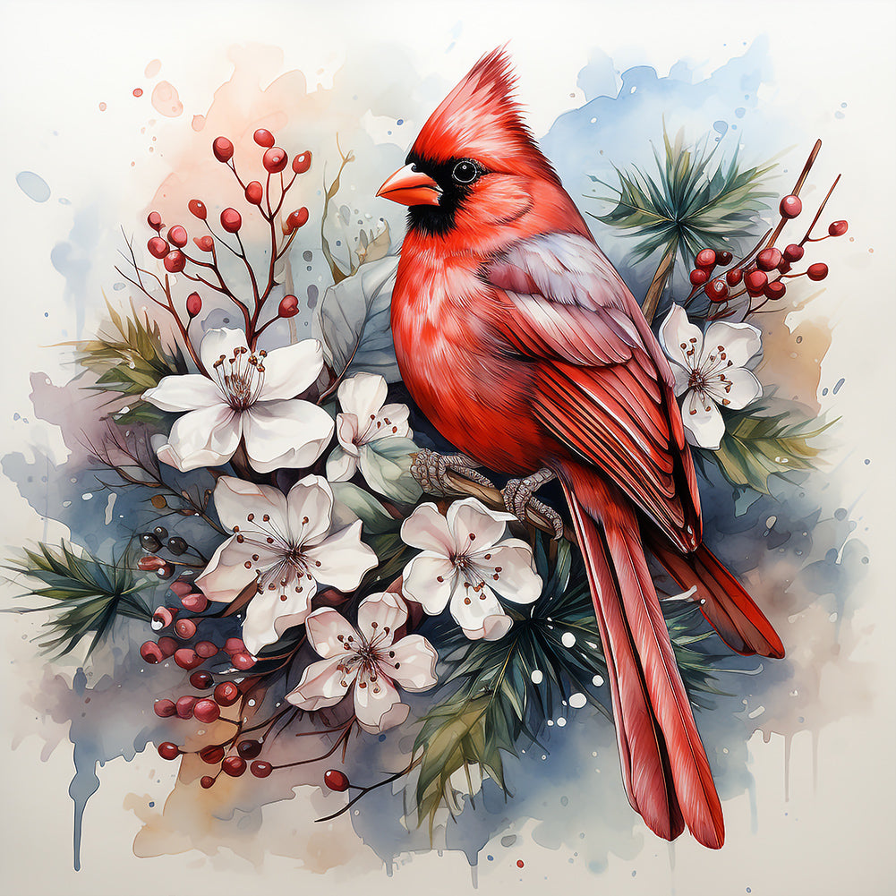 Cardinal On Tree Branch - Full Round Drill Diamond Painting 40*40CM
