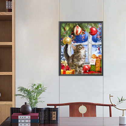 Christmas Kitten - Full Round Drill Diamond Painting 40*50CM