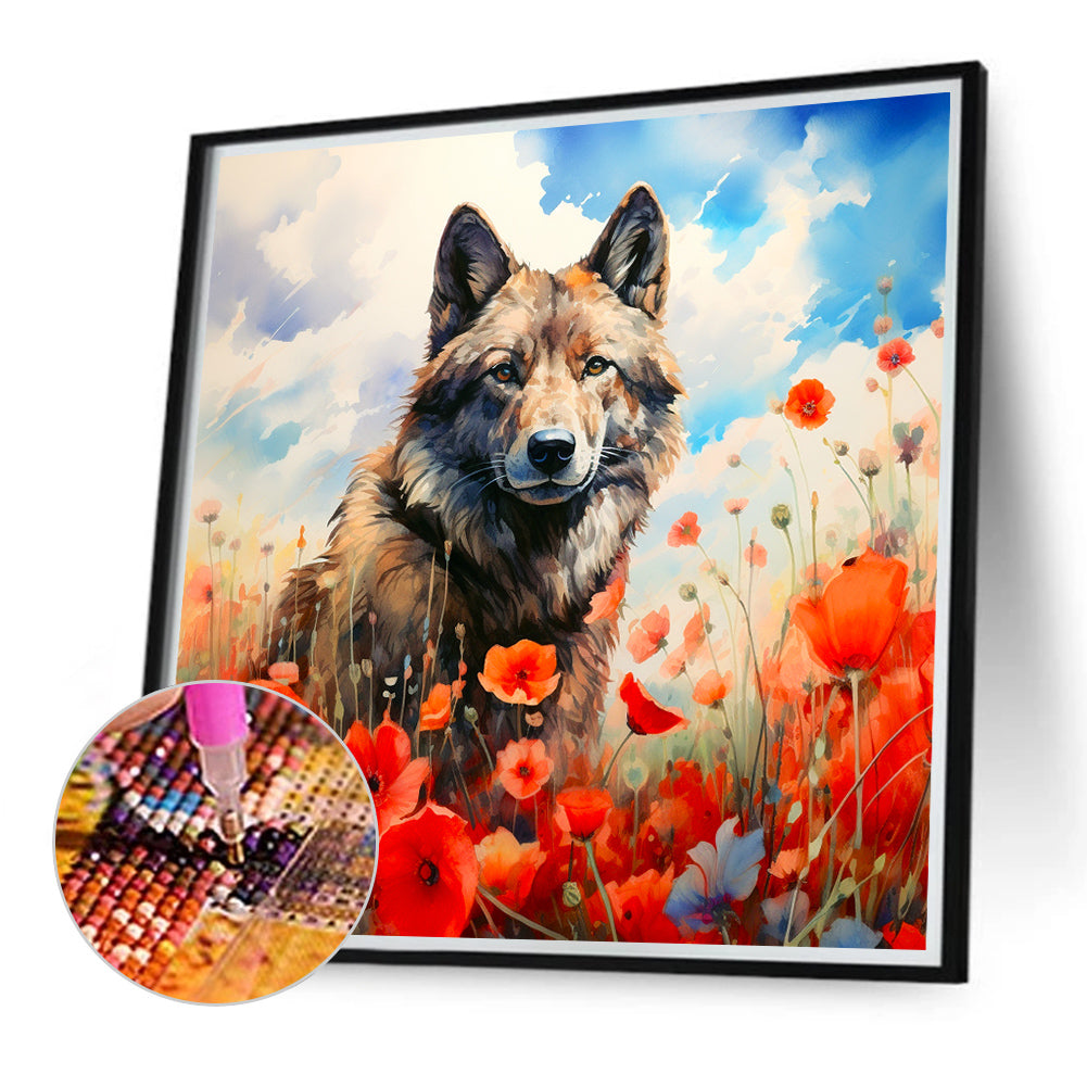 Poppy And Wolf - Full Round Drill Diamond Painting 40*40CM