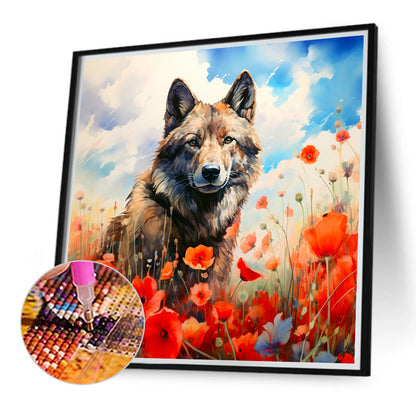 Poppy And Wolf - Full Round Drill Diamond Painting 40*40CM