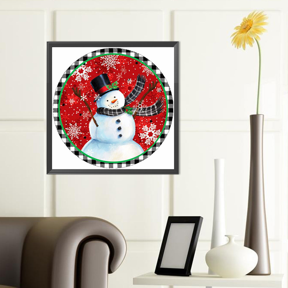 Christmas Double Snowman - Full Round Drill Diamond Painting 40*40CM