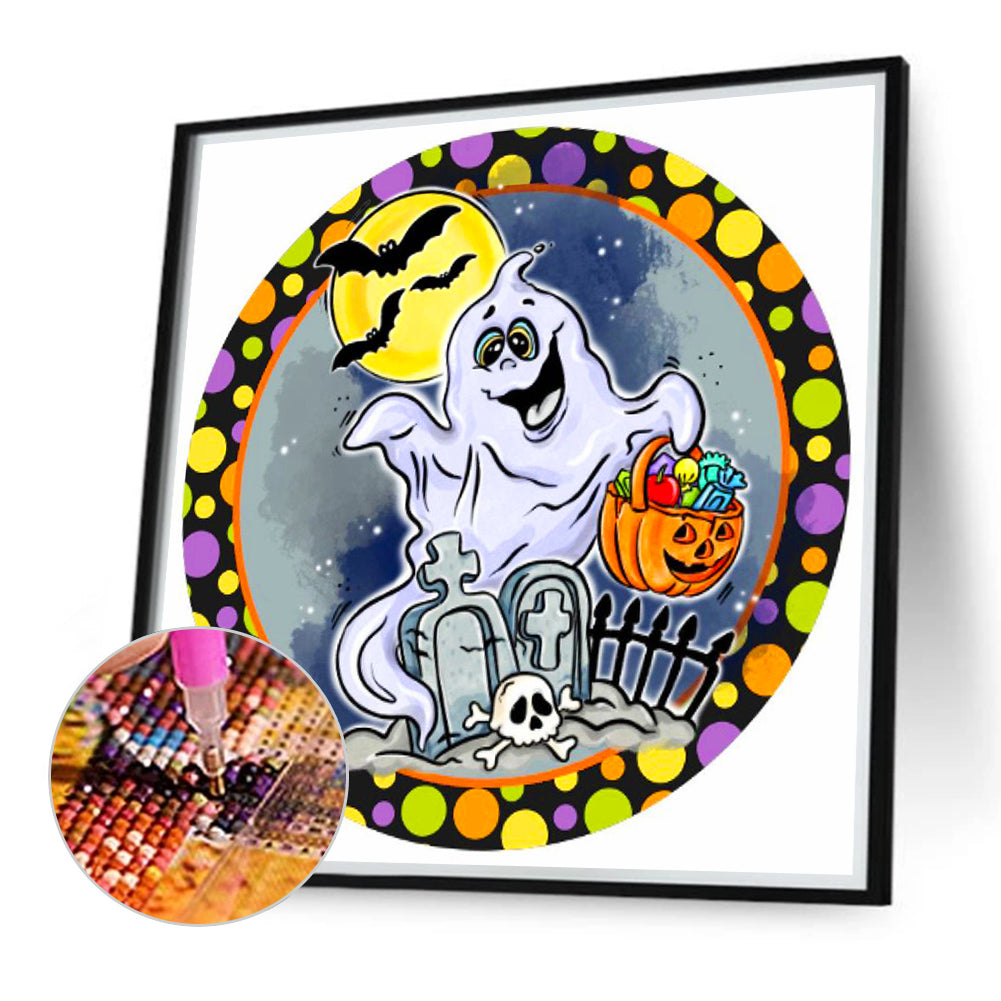 Halloween Cute Ghost - Full Round Drill Diamond Painting 40*40CM