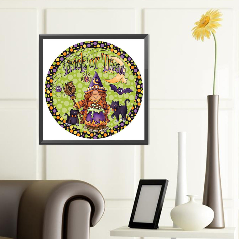 Christmas Gnome Witch - Full Round Drill Diamond Painting 40*40CM