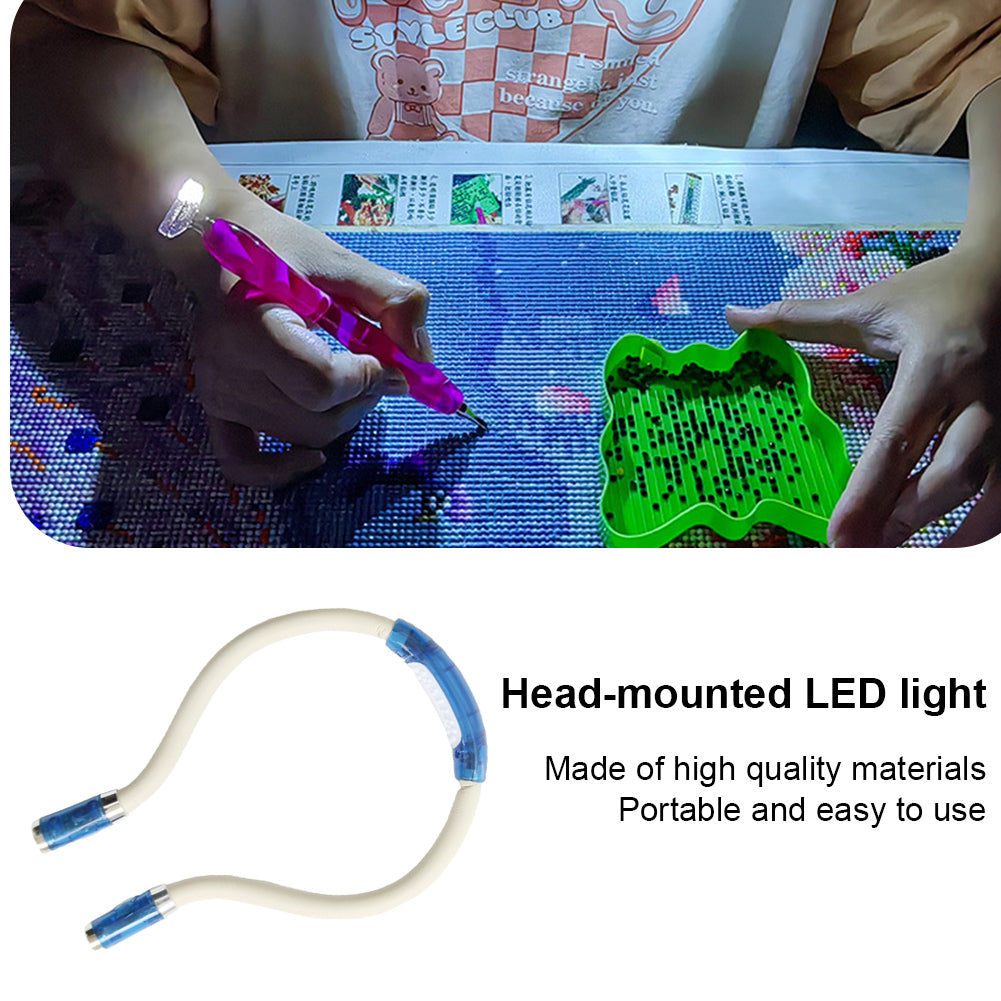 Diamond Painting LED Headlamp Neck Reading Light for /Knitting/Camping/Repairing