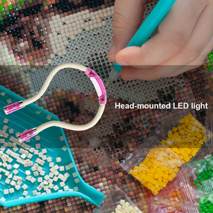 Diamond Painting LED Headlamp Neck Reading Light for /Knitting/Camping/Repairing