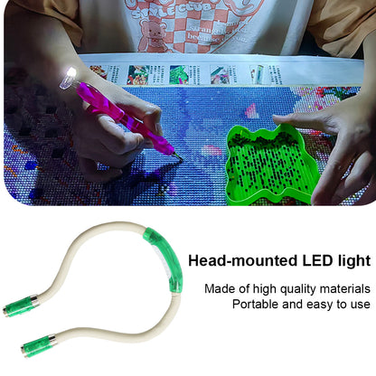 Diamond Painting LED Headlamp Neck Reading Light for /Knitting/Camping/Repairing